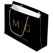 Stylish Monogram With Name Personalized Große Geschenktüte (Vorderseite Schrägansicht)