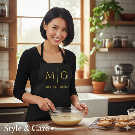 Stylish Monogram With Name Personalized Schürze