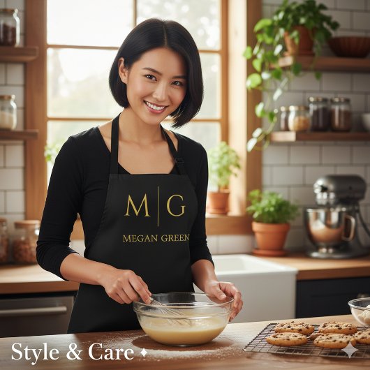 Stylish Monogram With Name Personalized Schürze