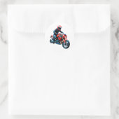 Stylish Motorcycle Rider Runder Aufkleber (Tasche)
