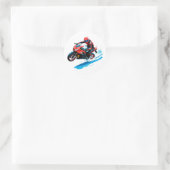Stylish Motorcycle Rider Runder Aufkleber (Tasche)
