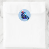 Stylish Motorcycle Rider Runder Aufkleber (Tasche)