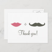 Stylish Mustache and Lips Vielen Dank Postkarte (Vorne/Hinten)