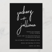 Stylish NAMES | Moderne Schwarz-Weiß-Hochzeit Einladung (Vorderseite)