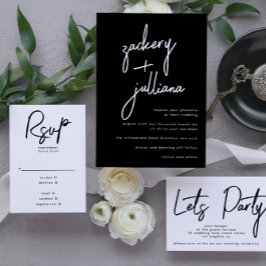 Stylish NAMES | Moderne Schwarz-Weiß-Hochzeit Einladung