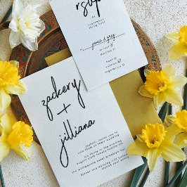 Stylish NAMES | Moderne Schwarz-Weiß-Hochzeit Einladung