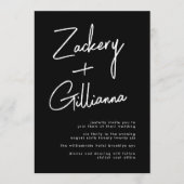 Stylish NAMES | Moderne Schwarz-Weiß-Hochzeit Einladung (Vorderseite)