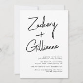 Stylish NAMES | Moderner Schwarz-Weiß-Heiratsinvit Einladung (Vorderseite)