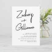 Stylish NAMES | Moderner Schwarz-Weiß-Heiratsinvit Einladung (Stehend Vorderseite)