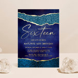 Stylish Navy Blue Geoed Agate 16. Geburtstag Real Folieneinladung<br><div class="desc">Feiern Sie stilvoll mit dieser eleganten und sehr trendigen echten Folie,  die zum 16. Das Design lässt sich leicht mit Ihrer speziellen Veranstaltungssprache personalisieren und Ihre Gäste werden begeistert sein,  wenn sie diese fantastischen Einladungen erhalten.</div>