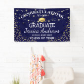 Stylish Navy & Gold Class 2025 Abschluss Banner (Insitu)