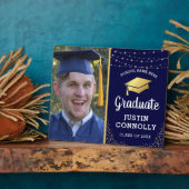 Stylish Navy & Gold Class of 2025 Abschluss Foto Fotoplatte (Seite)