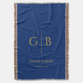 Stylish Navy Throw Blanket for Wedding Favors Decke (Vorderseite Vertikal)