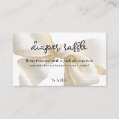 Stylish Neutral Bow Diaper Raffle  Begleitkarte (Vorderseite)