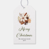 Stylish Neutral Christmas Flower Editable Gift Tag Geschenkanhänger (Rückseite)