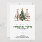 Stylish neutral leopard Christmas tree invitation Einladung (Vorderseite)