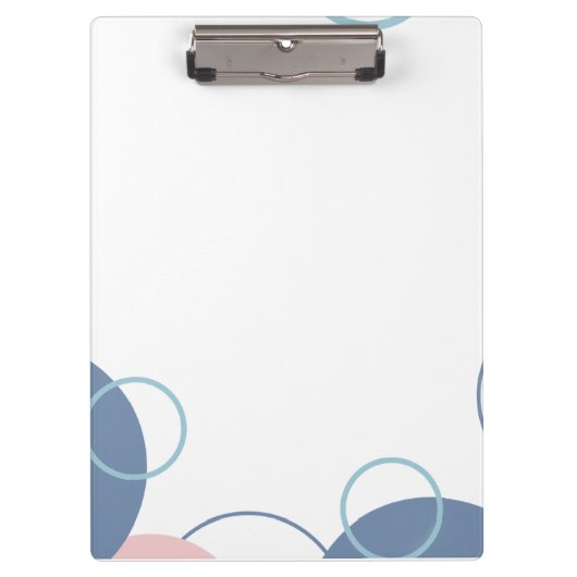 Stylish Notebook with Colorful Circles Design Klemmbrett (Vorderseite)