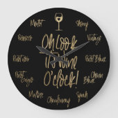 Stylish Oh schau, es ist Wein O'Clock| Weinnamen Große Wanduhr (Vorderseite)