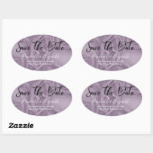 Stylish Old Lavender Strokes "Save the Date" Ovaler Aufkleber (Blatt)