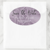 Stylish Old Lavender Strokes "Save the Date" Ovaler Aufkleber (Tasche)