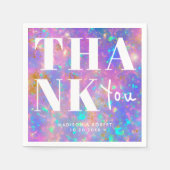 Stylish Opal Stone Bold Vielen Dank für Ihre Hochz Serviette (Vorderseite)