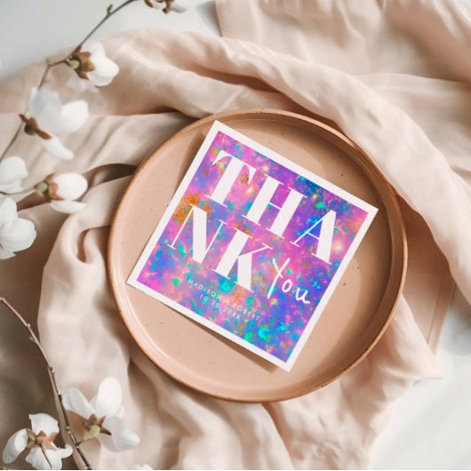 Stylish Opal Stone Bold Vielen Dank für Ihre Hochz Serviette