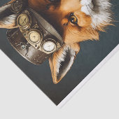 Stylish Orange Steampunk Fox Seidenpapier (Ausschnitt)