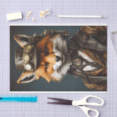 Stylish Orange Steampunk Fox Seidenpapier (Handwerk)