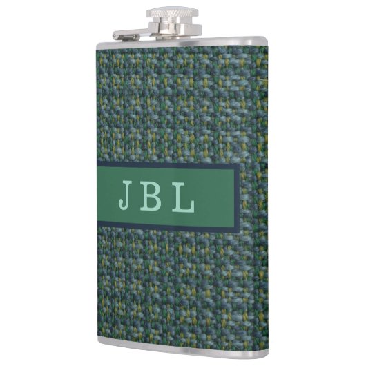 Stylish Oxford Tweed Monogram Flachmann (Links)