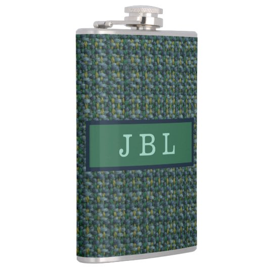 Stylish Oxford Tweed Monogram Flachmann (Rechts)