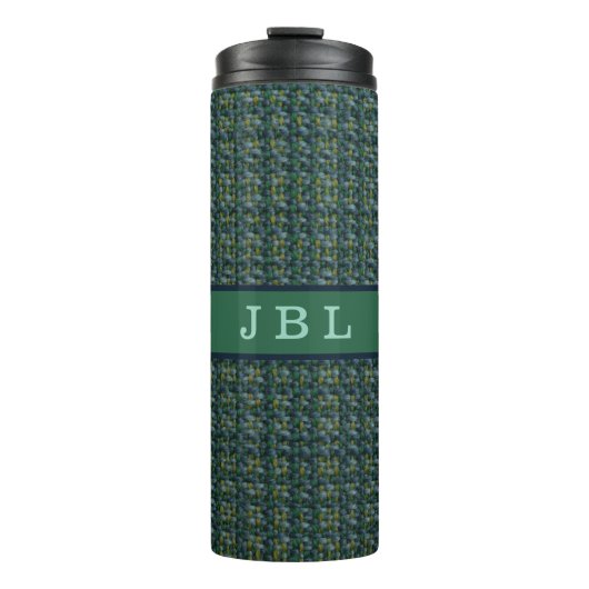 Stylish Oxford Tweed Monogram Thermosbecher (Vorderseite)
