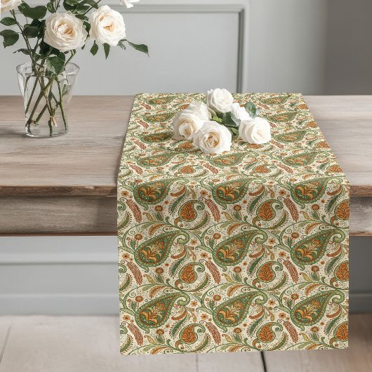 Stylish Paisley Pastel Earthy Boho Dining Accent Großer Tischläufer