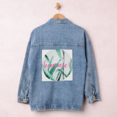 Stylish Pale Green Plant Summer Vibes Jeansjacke (Hangar)