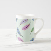 Stylish Pastel Feathers Pattern Porzellantasse (Rechts)
