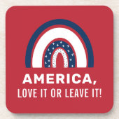 Stylish Patriotic American Rainbow USA 4. Juli Getränkeuntersetzer (Vorderseite)