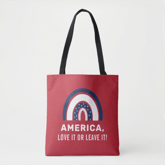 Stylish Patriotic American Rainbow USA 4. Juli Tasche (Vorderseite)