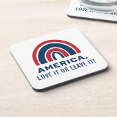 Stylish Patriotic USA American Rainbow 4. Juli Getränkeuntersetzer (Linke Seite)