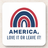 Stylish Patriotic USA American Rainbow 4. Juli Getränkeuntersetzer (Vorderseite)