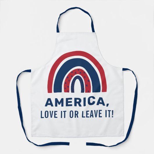 Stylish Patriotic USA American Rainbow 4. Juli Schürze (Vorderseite)