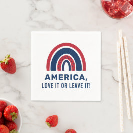 Stylish Patriotic USA American Rainbow 4. Juli Serviette