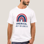 Stylish Patriotic USA American Rainbow 4. Juli T-Shirt (Vorderseite)