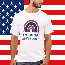 Stylish Patriotic USA American Rainbow 4. Juli T-Shirt