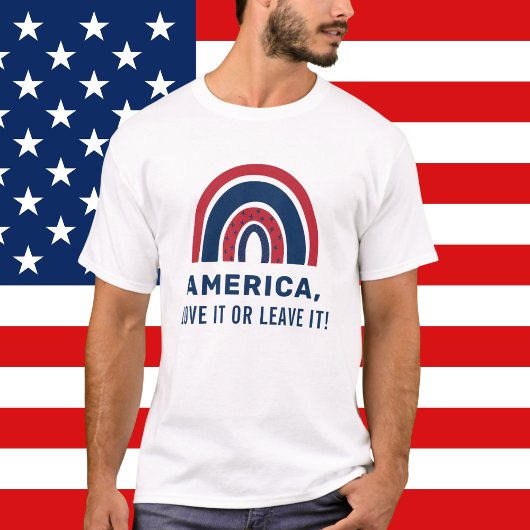 Stylish Patriotic USA American Rainbow 4. Juli T-Shirt