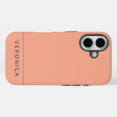 Stylish Peach Personalized Name  Case-Mate iPhone Hülle (Rückseite (Horizontal))