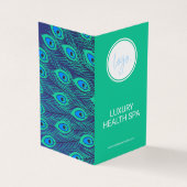 STYLISH PEACOCK FEATHER GREEN & BLUE LOGO FOLGT VISITENKARTEN (Vorderseite)