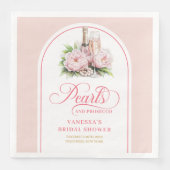 Stylish Pearls and Prosecco Custom Bridal Napkins Serviette (Vorderseite)