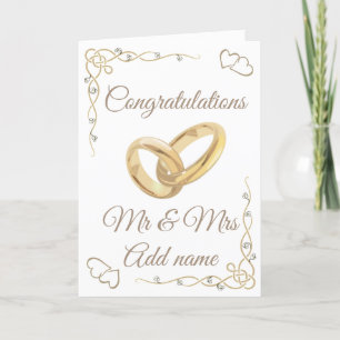 Stylish personalisiert Glückwunsch mr & mrs card Feiertagskarte