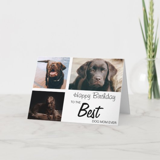 Stylish Personalized 3 Photo Collage | Birthday Karte (Vorderseite)