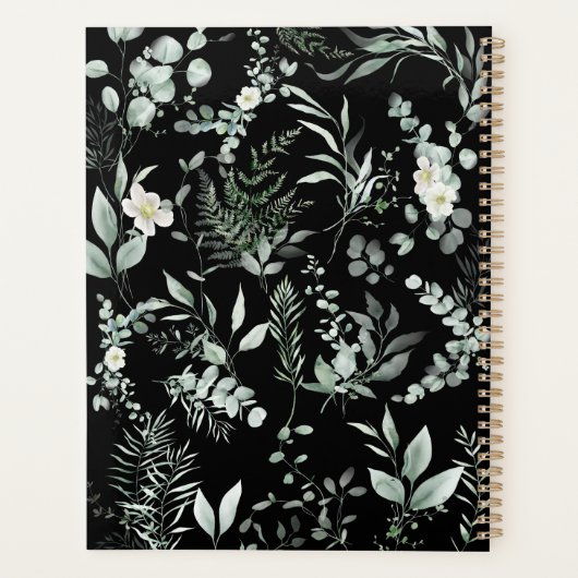 Stylish Personalized Greenery spiral  Planer (Rückseite)