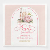 Stylish Personalized Pearls and Prosecco Napkins Serviette (Vorderseite)